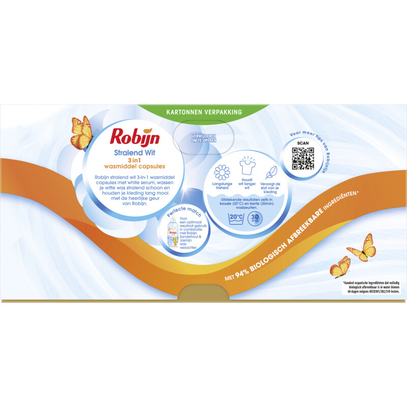 Een afbeelding van Robijn Stralend wit 3-in-1 wascapsules