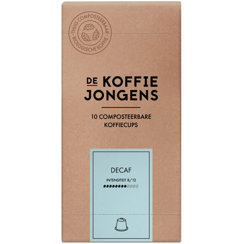 Een afbeelding van De Koffiejongens Decaf capsules