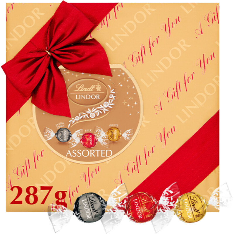 Een afbeelding van Lindt Lindor gemengde chocolade kerstcadeau