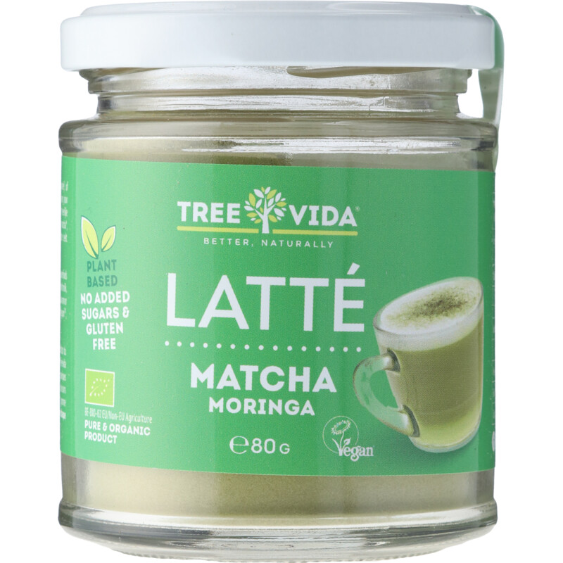 Een afbeelding van Tree vida Latte matcha moringa
