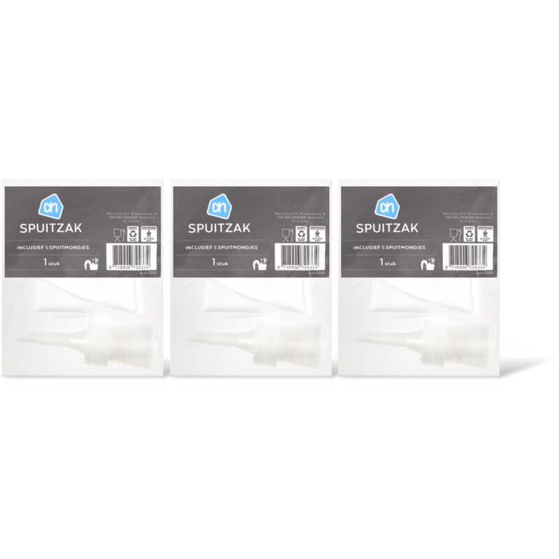AH Spuitzak met 5 kunststofmondjes 3-pack