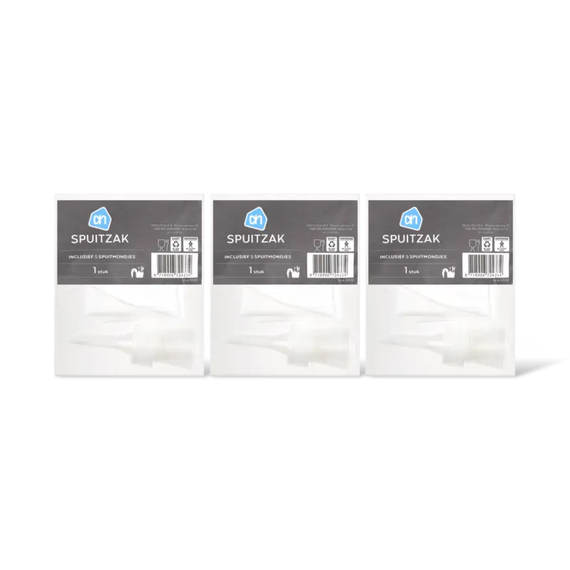Spuitzak met 5 kunststofmondjes 3-pack