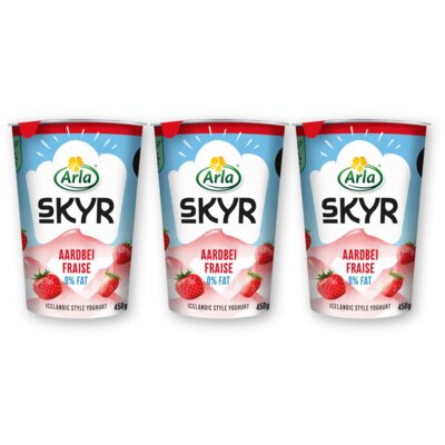 pdp-image-Arla Skyr aardbei yoghurt 0% vet 3-pack