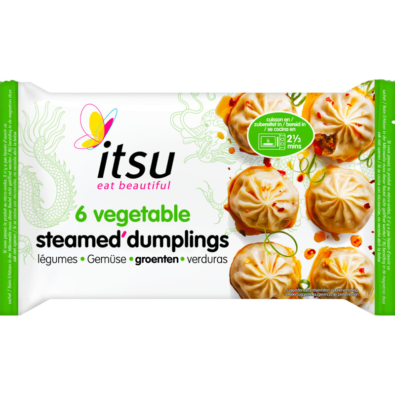 Een afbeelding van Itsu Vegetable steamed dumplings