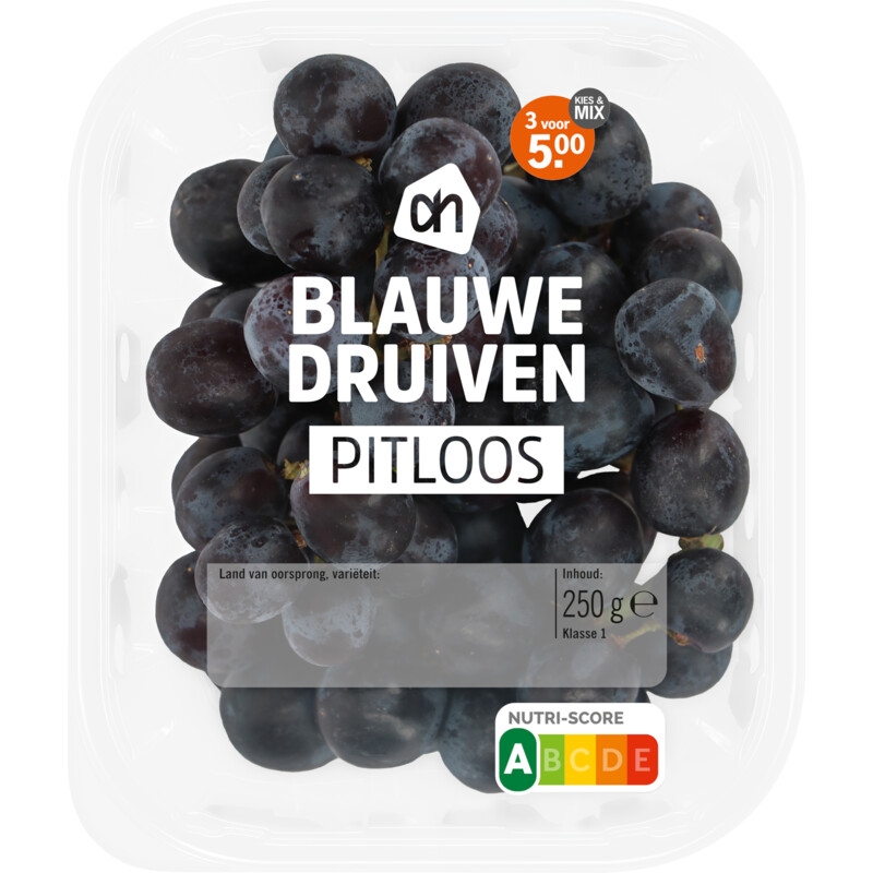 Een afbeelding van AH Blauwe druiven pitloos