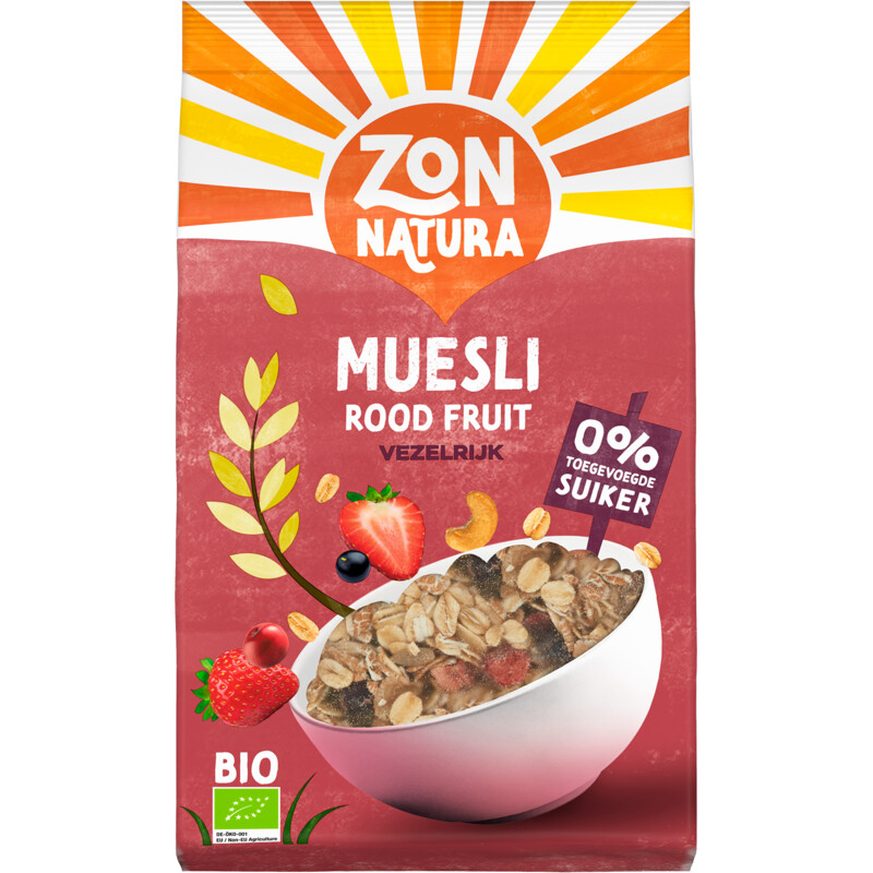 Een afbeelding van Zonnatura Muesli rood fruit