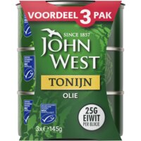 Een afbeelding van John West Tonijn in olie 3-pack