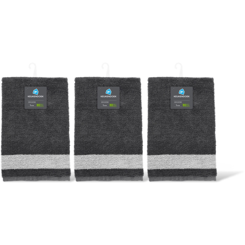 AH Keukendoek grijs 3-pack