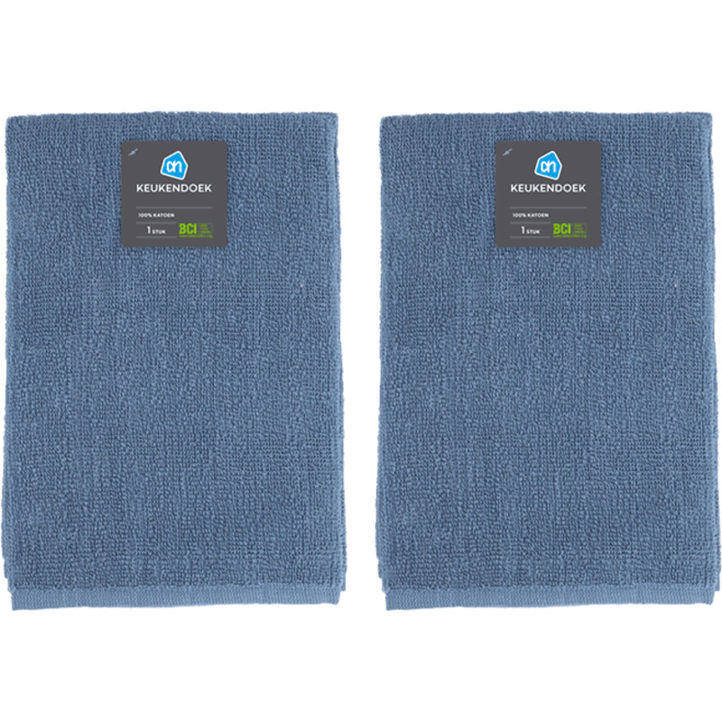 Een afbeelding van AH Keukendoek blauw 2-pack