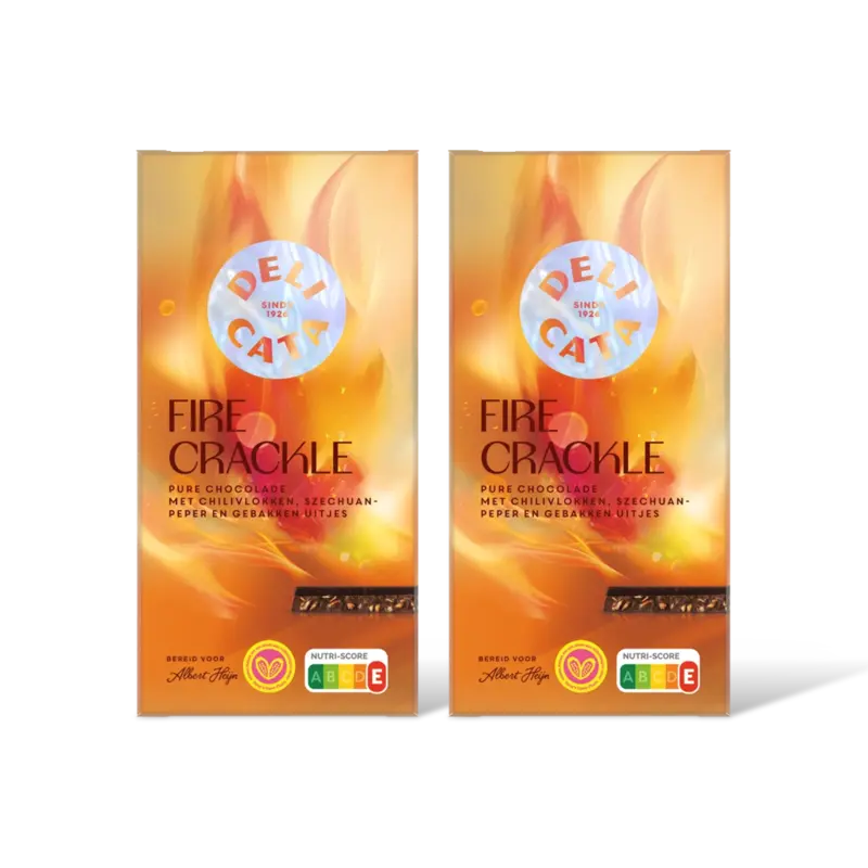 Delicata Reep fire crackle pure chocolade 2-pack