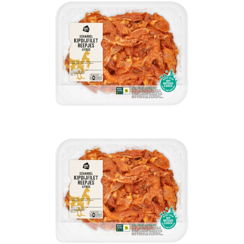Een afbeelding van AH Scharrel kipdijfiletreepjes gyros 2-pack