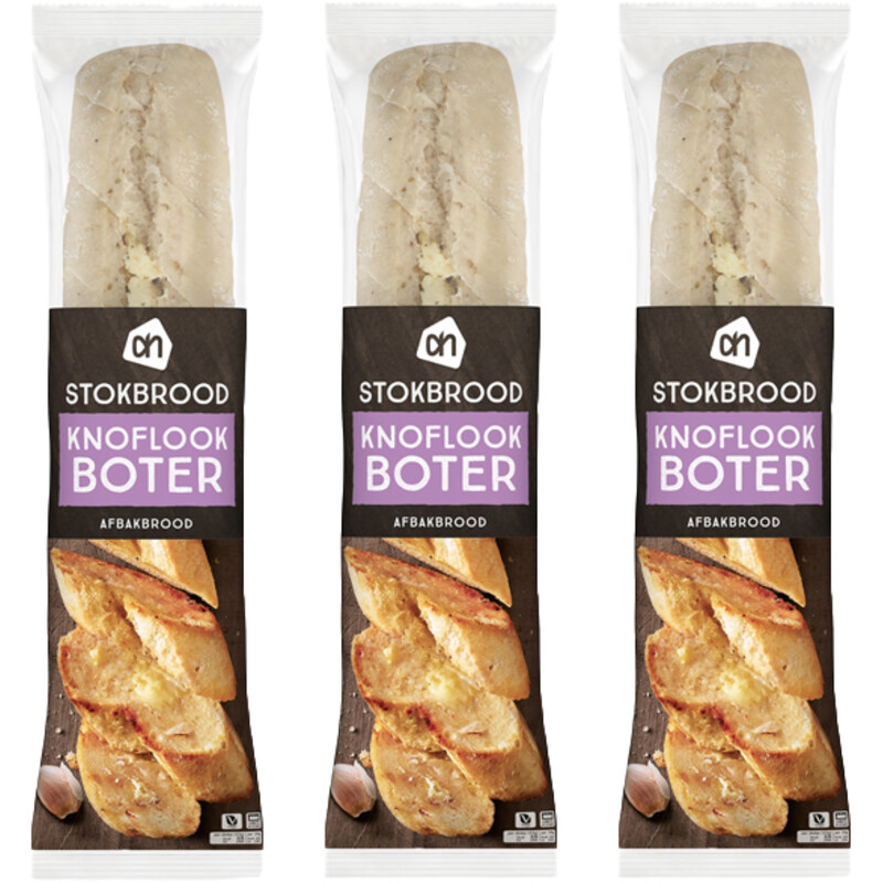 Een afbeelding van AH Stokbrood knoflookboter 3-pack