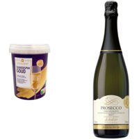 Een afbeelding van AH Excellent Bubbels in fles met goude suikerspin