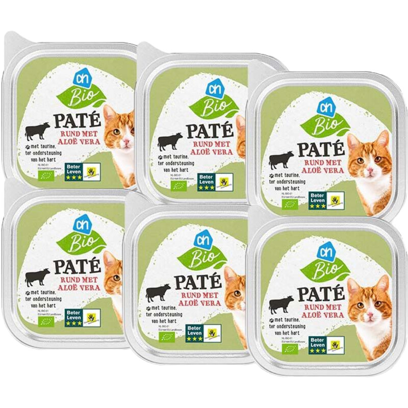Een afbeelding van AH Biologisch pate met rund 6-pack