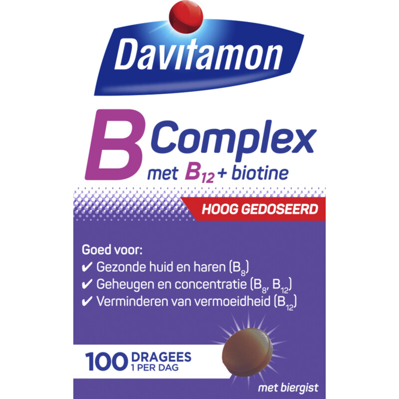 Een afbeelding van Davitamon B-complex forte + biergist dragees