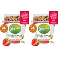 Campina Magere milde kwark aardbei&granola 2-pck