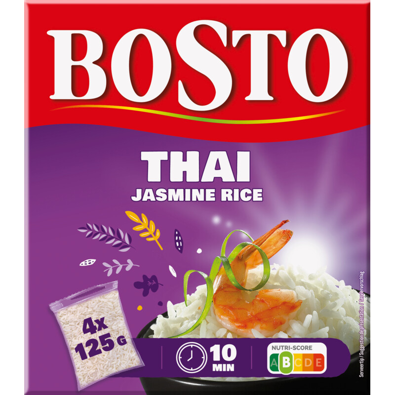 Een afbeelding van Bosto Thai jasmin rice 4x125g BEL