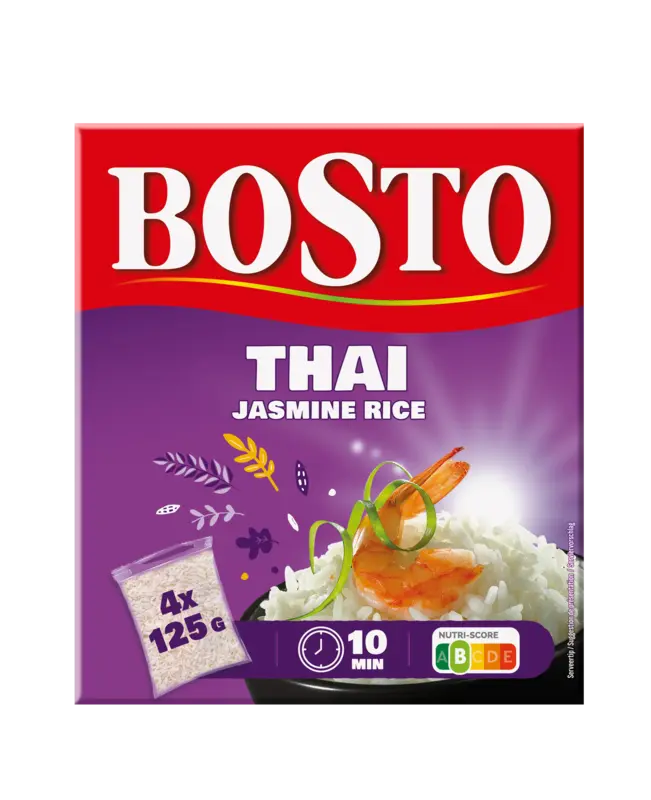 Bosto Thai jasmin rice 4x125g BEL