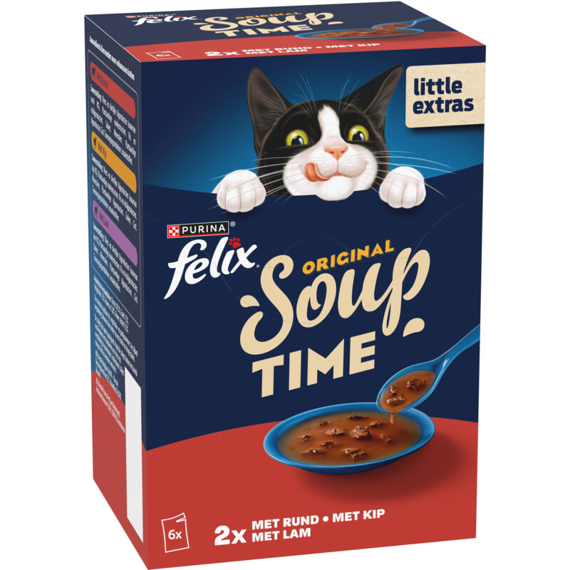 Een afbeelding van Felix Soup original met rund kip lam