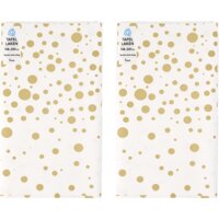 Een afbeelding van AH Tafellaken goud stip 138x220cm 2-pack
