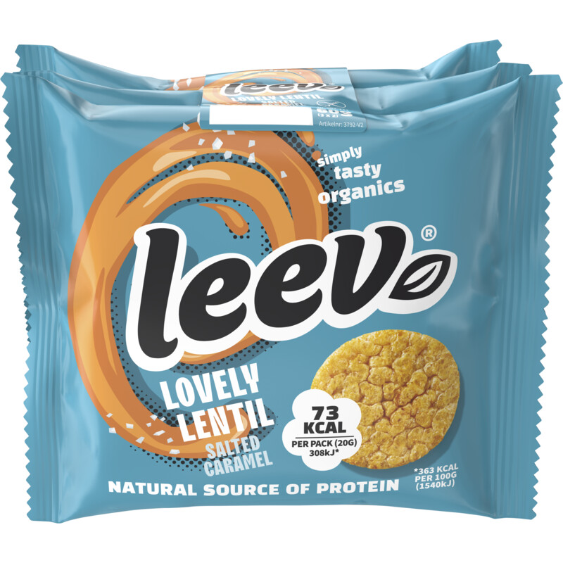 Een afbeelding van Leev Linzenwafels karamel 3-pack