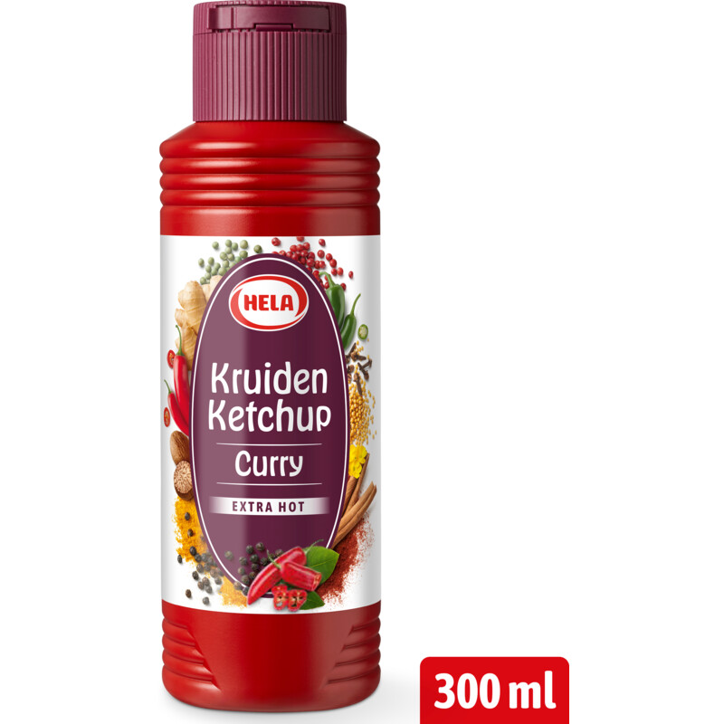 Een afbeelding van Hela Kruiden ketchup curry extra hot