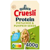 Quaker Cruesli proteine pistachio pumpkin seeds