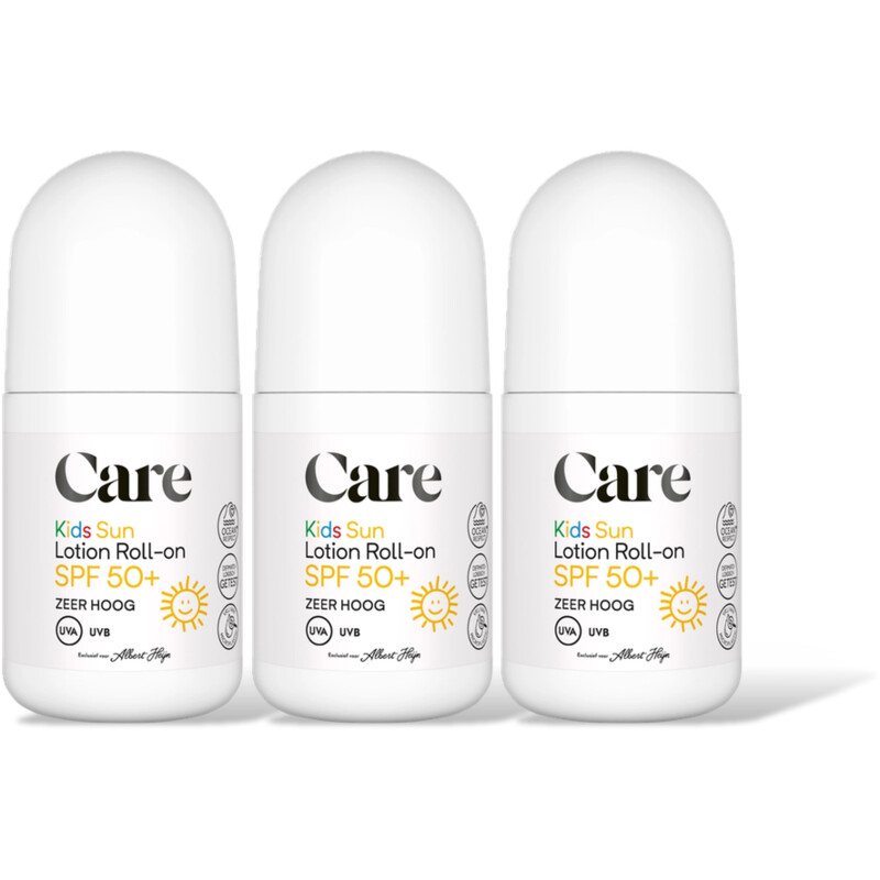 Care Kids sun lotion roller-on spf50+ 3-pack