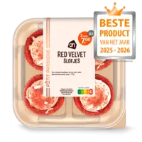 AH Mini red velvet slofjes