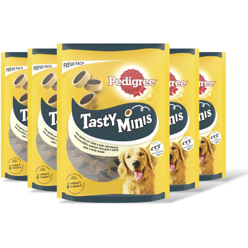 Pedigree Tasty mini's kaas/rund hondensnacks 5pk