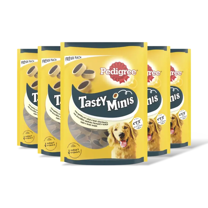 Pedigree Tasty mini's kaas/rund hondensnacks 5pk