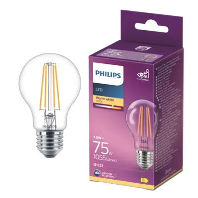 pdp-image-Philips Led fil standaard helder E27 75W