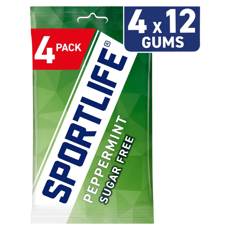 Sportlife Peppermint sugar free gums 4-pack