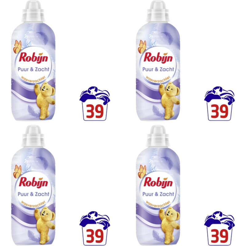 Een afbeelding van Robijn Puur & Zacht Wasverzachter 4-pack