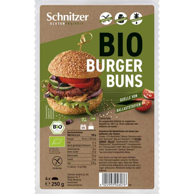 Een afbeelding van Schnitzer Bio burger buns glutenvrij