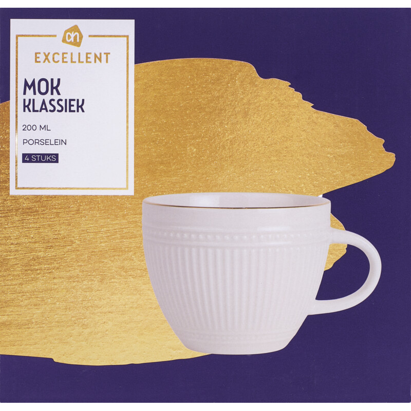 AH Excellent Mok klassiek ribbel 200ml