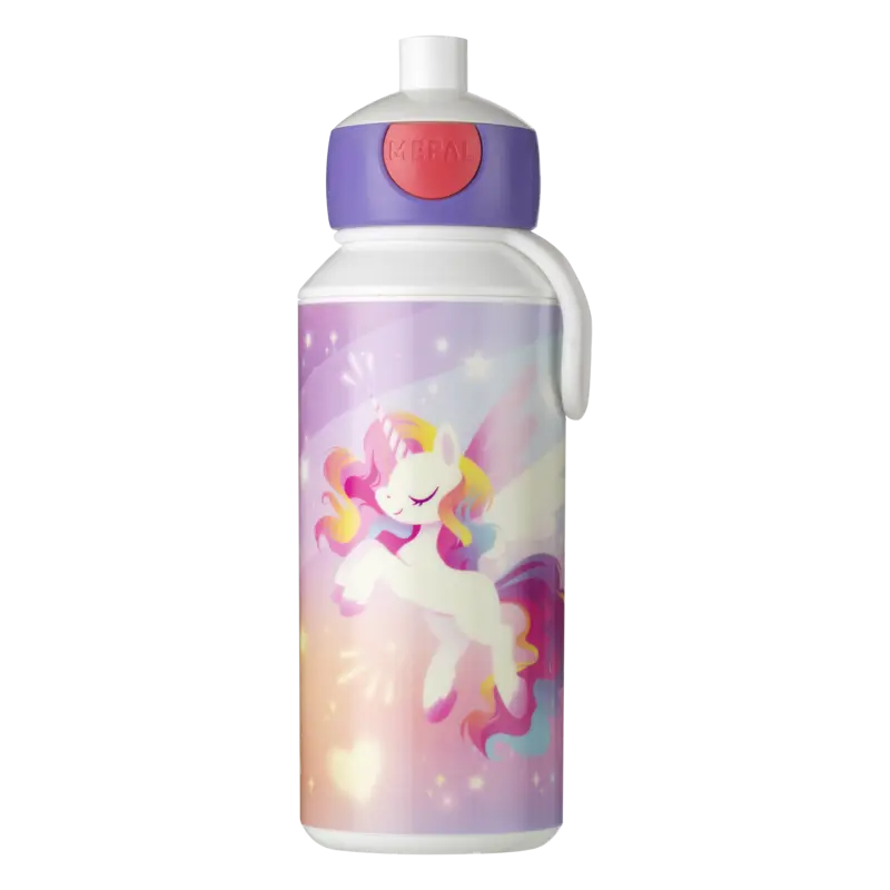 Drinkfles pop-up unicorn glow