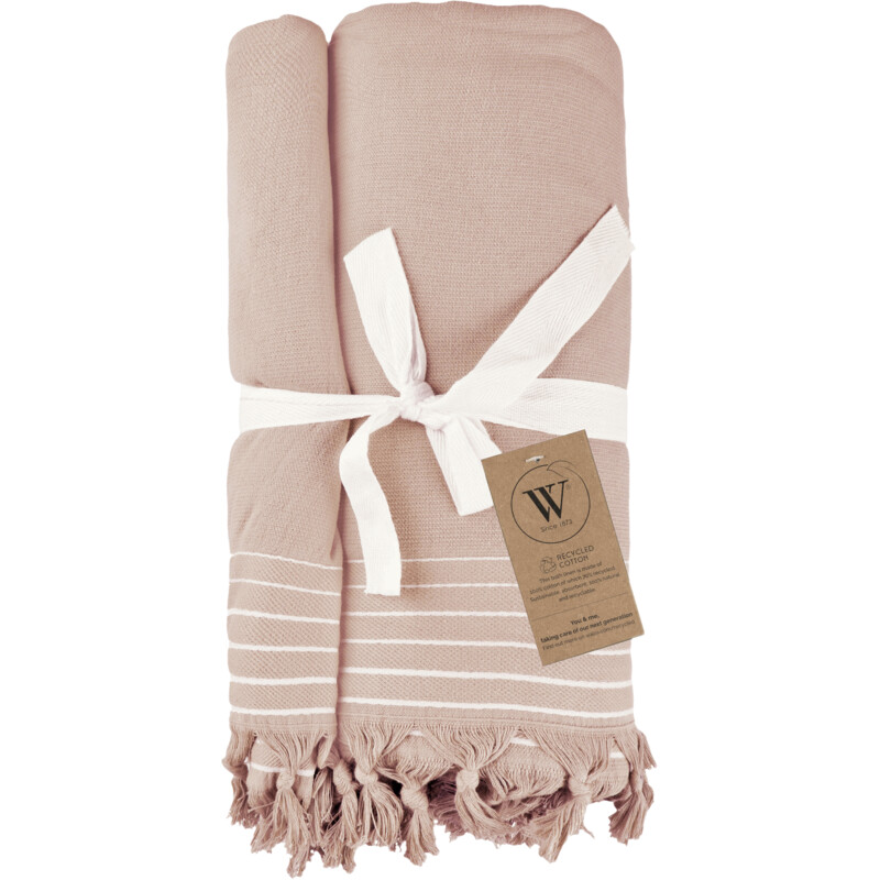 Een afbeelding van Walra Hamamdoek remade cotton roze 200x200cm