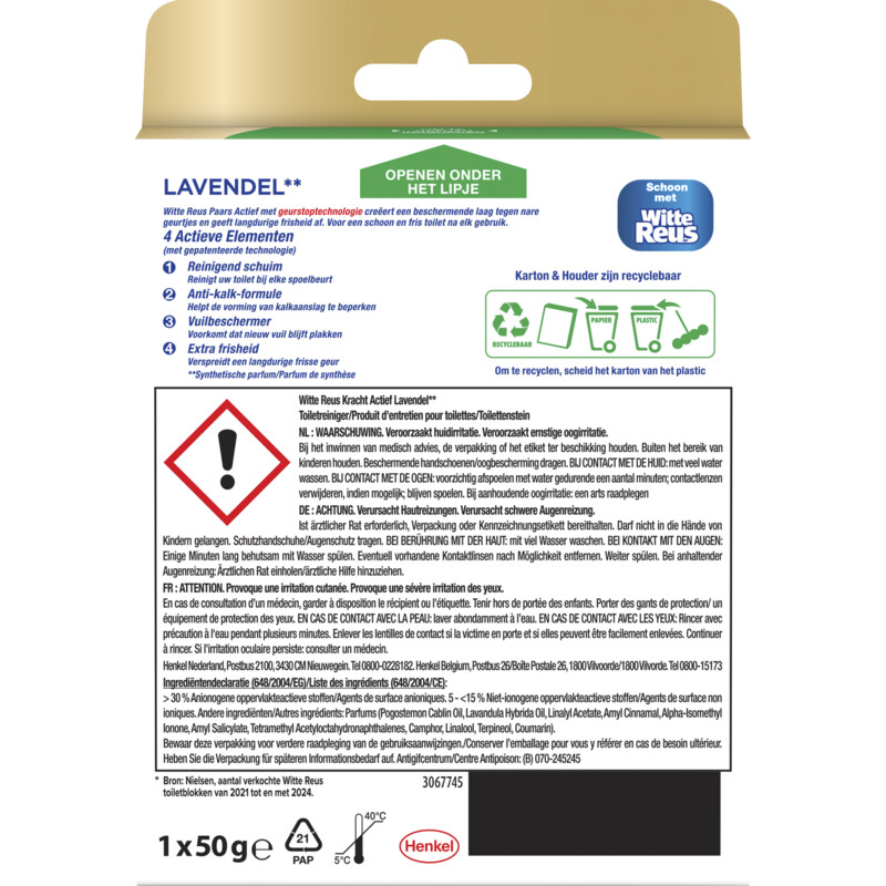 Een afbeelding van Witte Reus Toiletblok paars actief provence