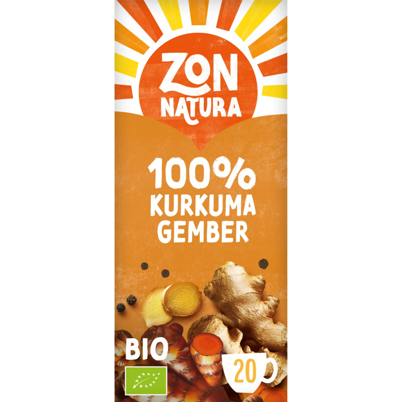Een afbeelding van Zonnatura 100% kurkuma gember kruideninfusie