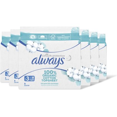 pdp-image-Always Organic cotton night maandverband 6-pack