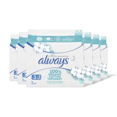 pdp-image-Always Organic cotton night maandverband 6-pack