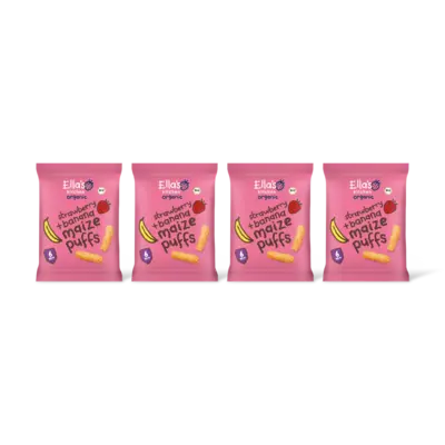 pdp-image-Ella's kitchen Maize puffs aardbei + banaan 6m+ bi 4-pk
