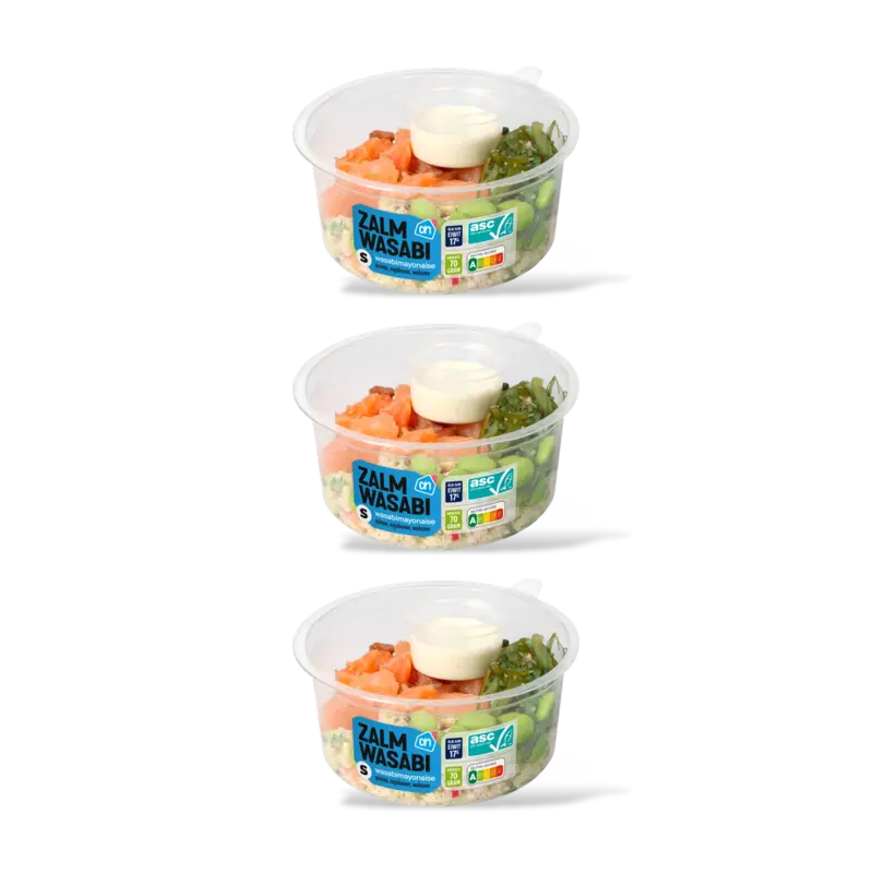 AH Mini saladbowl zalm wasabi 3-pack
