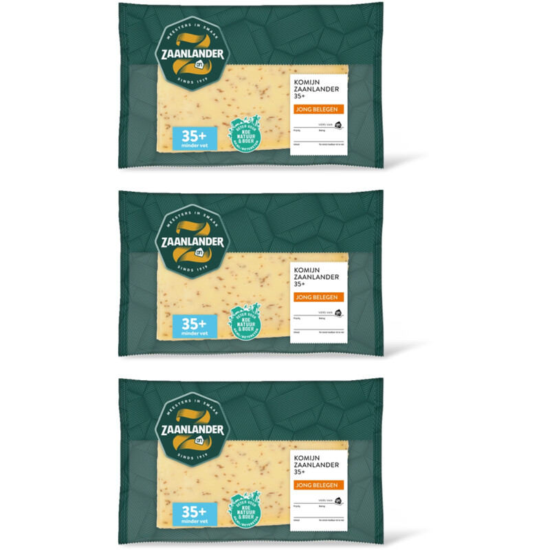 AH Zaanlander Jong belegen komijn 35+ plakken 3-pack