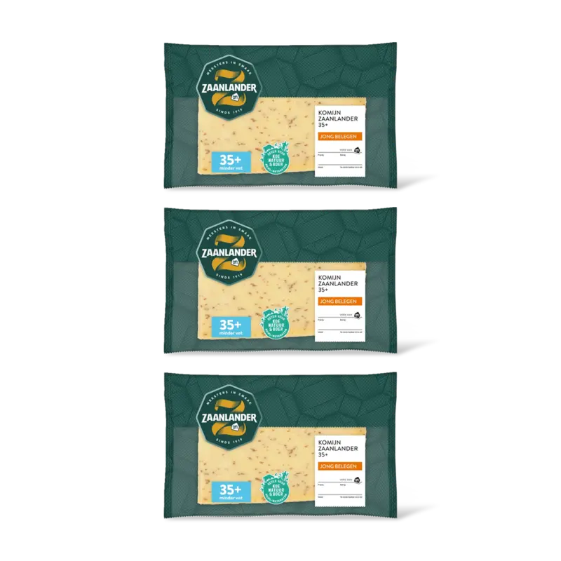 AH Zaanlander Jong belegen komijn 35+ plakken 3-pack
