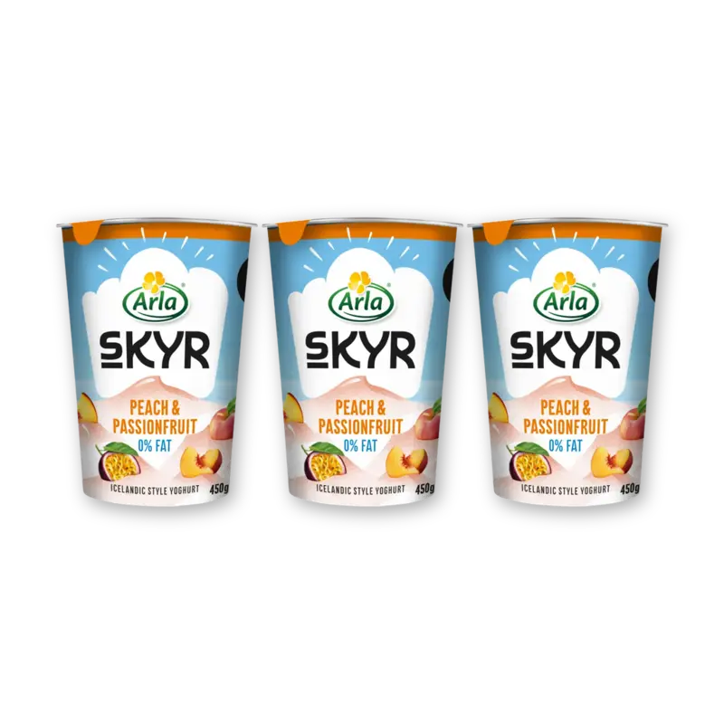 Arla Skyr peach & passionfruit 0% vet 3-pack