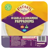Patak's Pappadums garlic coriander kant en klaar