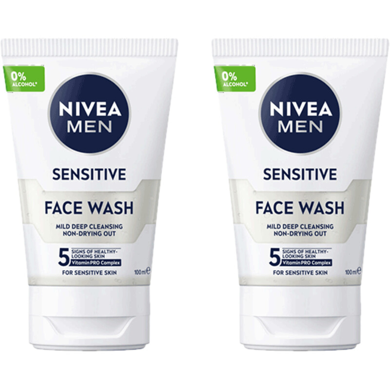 Een afbeelding van NIVEA Men sens. gezichtsreiniger gel 2-pack