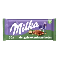 Milka Chocoladereep gebroken hazelnoten